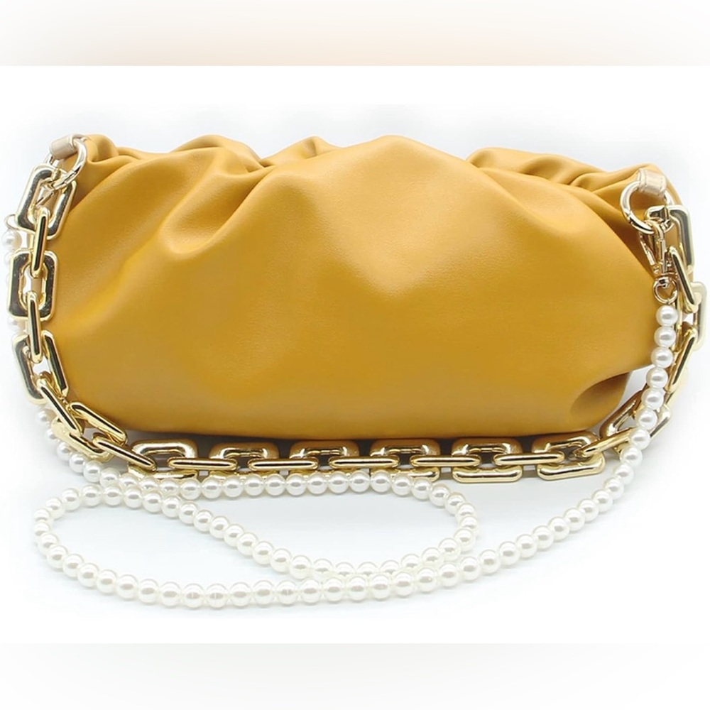 Mustard Yellow Dumpling Shaped Clutch